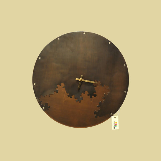 Antiqued Metal Round Wall Clock