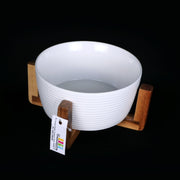 Ceramic Bowl with Wooden Stand 2