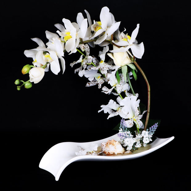 White Flower Planter