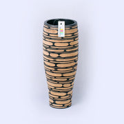 Natural Dark Brown Wooden Vase