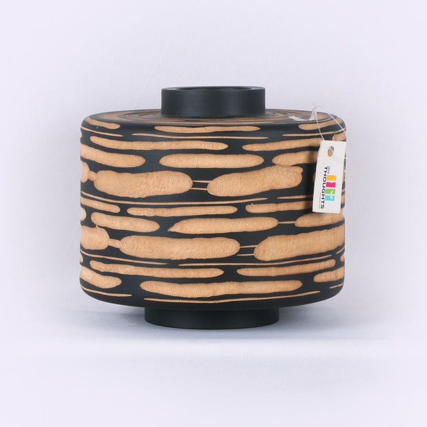 Natural Wood Cylindrical Pot
