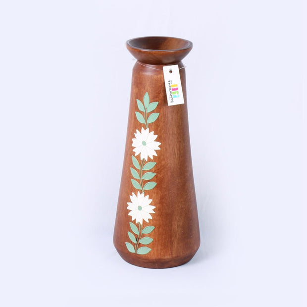 Hand-Painted Wooden Vase