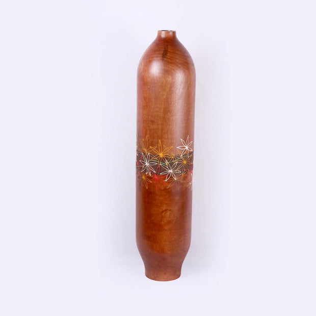 Tall Cylindrical Wooden Vase