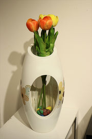 Wooden White Vase