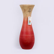 Bright Red Wooden Vase