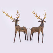 Wild Deer Pair in Brass
